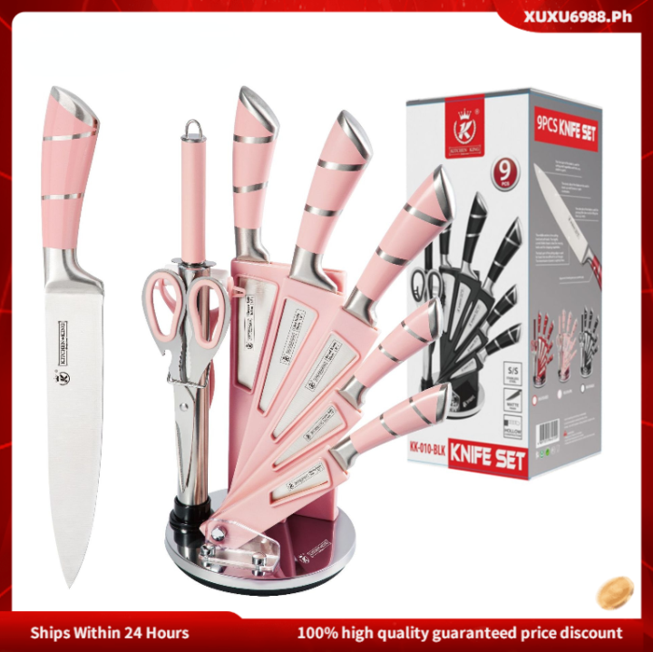 High Quality 9PC Horse Hoof Stainless Steel Kitchen Knife Set With