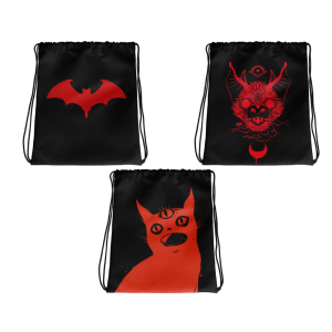 Three Eyed Animal Fabric Storage Bag Mysterious Party Items Corded Fastening Art Supply Keepers