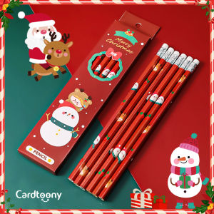 6 Pcs Pensil Natal Dengan Penghapus Santa Claus Snowman Cute Lucu Imut Xmas Kado Hadiah Souvenir Pencil