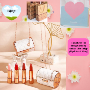 (Quà tặng bạn gái quà tặng sinh nhật quà tặng valentine quà tặng 8/3)Son túi xách HOMPAR 4 chi tiết như hình