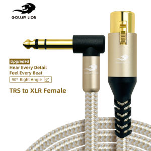 GOLLEY LION XLR to 1/4 Inch (6.35mm) Right-Angle TRS Cable Balanced XLR Female to 1/4 Adapter Quarter Inch to Microphone Cable