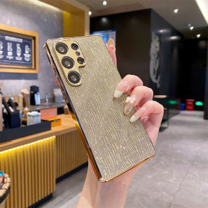 Deluxe Wave Texture Plated Phone Case For Samsung Galaxy S25Ultra S24Ultra S24FE S23Ultra S23FE Camera Bulge Protection A56/A36/A16/A55/A35/A15 Drop Resistant PC TPU Material
