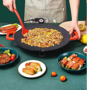 Bếp nướng không khói với mặt phủ đá cao cấp chảo nướng điện được chế tác từ đá núi tuyết chống dính gấp 10 lần các loại xoong nồi thông thường nồi nướng đa năng công suất lớn khay đựng dầu tiện lợi.