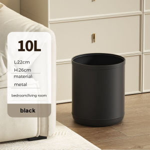 Thùng rác ăn 10l/12L Thùng rác phòng tắm màu đen Thùng rác gấp cho xe hơi tròn