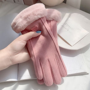 5 Colors Comfortable Beige Touchscreen Gloves with Plush Lining Providing Thick and Warm Winter Protection for Outdoor Leisure