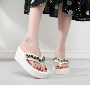 Free Shipping Trendy High-Heeled Sandals For Women New Summer Styles Flip-Flops For Outdoor Wear Beach Sandals WomenS Thick-Soled Wedge Sandals Non-Slip Slippers