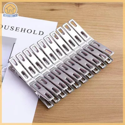 ZTHOME [Home Tidying] 20Pcs Thép Không Gỉ Kẹp Quần Áo Nhà Bếp Niêm Phong Clip Bền Windproof Clip Cho Quần Áo Vớ Tài Liệu Tổ Chức