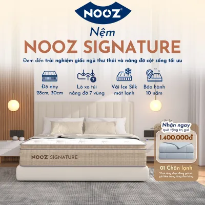 Nệm Foam NOOZ Signature Đệm Cao Su Thiên Nhiên Và Lò Xo Túi Nâng Đỡ 7 Vùng Cơ Thể NOOZ Home Goods