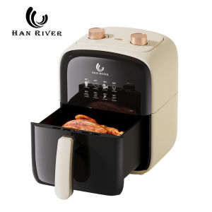 HAN RIVER หม้อทอดไร้น้ำมัน 4.2L Air fryer รุ่นใหม่ 1000W ไร้มัน ลมร้อน ควบคุมลูกบิดคู่ หม้อทอด ไร้มัน