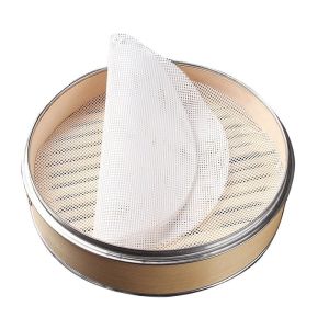 30cm Reusable Round Silicone Steamer Mesh Dumplings Mat Steamed Buns Non-stick Pad Baking Tools