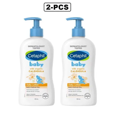 Cetaphil Baby Daily Lotion 400ml dengan Sunflower Seed Oil dan Shea Butter untuk Pelembap & Perawatan Kulit Bayi