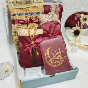 Seperangkat Alat Sholat Mahar Nikah / Prayer Set Seserahan / Set Seserahan Alquran / Alquran dan Tasbih Seserahan / Mukena Travel 2in1 Sajadah