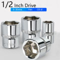 Kunci Sok Bijian Soket Crom Murah Bagus 8-32Mm Mata Kunci Sok 24 Mm Tools Mata Kunci Sock 22 Mm Sock Socket Sok 1/2" 6Pt. 