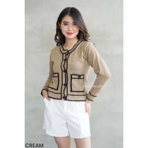 JANE COLLECTION || Outerwear Cardigan Wanita Kardigan Rajut Kancing Lengan Panjang Jennie Blackpink Cardigan [ Hitam Cream Pink Olive Army Putih ]