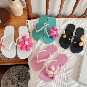 QIWANBA19 สายสีลูกกวาด รองเท้าแตะชายหาดดอกไม้ น้ำหนักเบา ลูกปัดหลากสี รองเท้าแตะแบนสำหรับแมวแมวคิตตี้ สะดวกสบายสบายๆ กันน้ำกันน้ำได้ รองเท้าแตะชายหาดรองเท้าแตะ สำหรับผู้หญิง