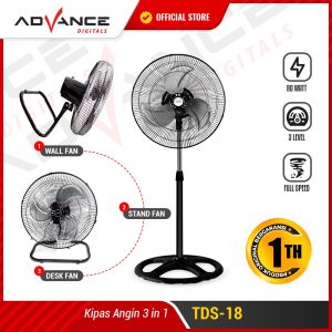 Advance Kipas Angin Dinding / Meja / Berdiri Besi Tornado 3 in 1 - 18 inch - TDS18 - FREE ONGKIR Jabodetabek