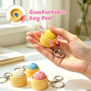 MARGETT ith Steamer Mini Dumplings Squishy Cute Pinch Squeezable Sensory Toy Simulation Pendant Clicker Keychain Party Favors