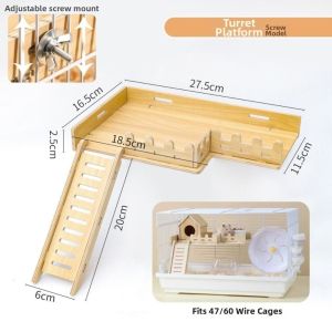 KAWAII BOX Wooden Wooden Hamster Platform Anti-Bite Fence Proof Design Hamster Nest Ladder Pet Supplies Safe Hamster Climbing Platform Hamster Cage