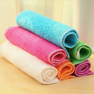 Double-Layer Bamboo Fiber Dishcloth Oil-Stain Absorbent Lint-Free Kitchen Cleaning Towel