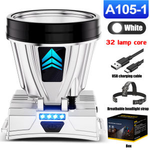 German craft 100x brighter than car lights Outdoor LED headlight 1s Super long-range 9999m Portable headlight USB Can charge your phone 48h available on a single charge 100% waterproof Outdoor Camping Headlamps