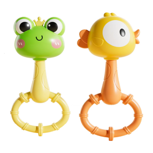 Cartoon Rattle Toy With Rustling Sound Effects ABS Plastic Teething Rattle For Infant Toddler Fine Motor Skill Training