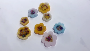 Shiny Glossy Geometry Flower Ornament Silicone Epoxy Resin Mold DIY Keychain Pendant for Bag Decorations Craft