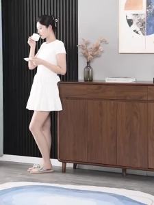 Entrance door outside shoe cabinet solid wood simple modern foyer cabinet large capacity balcony storage cabinet household storage cabinet