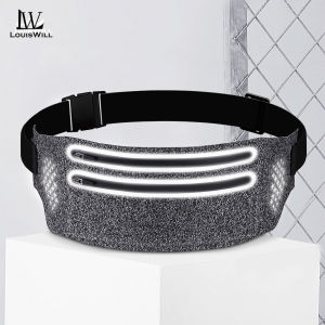 LouisWill Fashion Waist Bag Men Womens Fitness Bag Outdoor Sports Waist Pack Bag Ultrathin Pouches Adjustable Running Pouch Waterproof Crossbody Bag Money Phone Waist Fanny Pack Jogging Belt Fanny Pack With Reflective Strip for Workouts Sports Outdoor