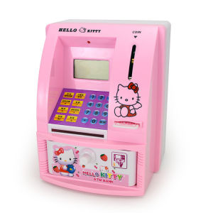 The Minion ATM Machine With MusicSmart Savings Automatic Piggy Bank Set Christmas and New Year Gift for kids (Hello-kitty) (Doraemon)