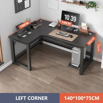 Corner Desk L-shaped Office Ddesk Computer Table with Shelf Study Table for Home 120/140CM