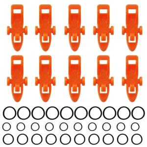 10 Pcs Fishing Lures Baits Keeper Replacement Fishing Rod Hook Holders Baits Hanger with 3 Size Elastics Rubber Rings