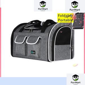 Pet Collapsible Bag Pet Carrier for Cat and Puppy top Loading Sturdy Bottom Adjustable Shoulder Strap Cozy Cushion pet b