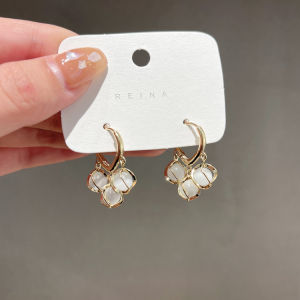 Frascati New Luxury Zircon Crystal Water Drop Pendant Gold Ear Button Korean Fashion Earrings Party Exquisite Jewelry For Womans Accessories