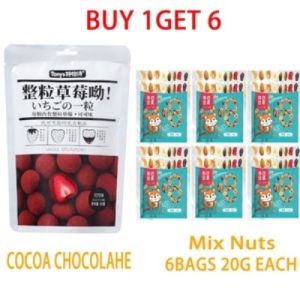 (BUY 1 TAKE 6)Choco Berry Original Japan Chocolate Coated Freeze Dried Strawberries With 60G