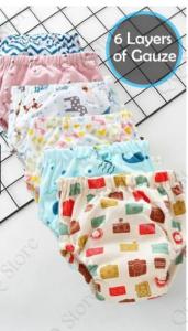 Seluar kencing Napkins Kids Dypers Toilet Training Pants Cloth Diaper baby [6 layer]
