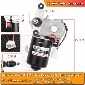 PYX.Shop 12V 48V 60V 72V Power 30W E-Trike Four-Wheeled Electric Tricycle Windshield Wiper Motor Kit High Quality Delivery