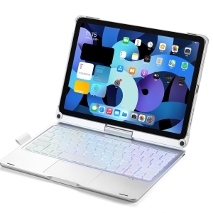 360 Screen Rotate MD Touchpad Keyboard with Case for 2022 ipad Pro 12.9inchiPad mini 6th 7th 8.3inch  IPad 10th ipad 10.2 9th 8th 7th GenerationIPad 9.7inchIpad pro 11 2022/2021/2020Ipad Air 5th 4th Gen 10.9 with Pencil Holder and 7color backlit