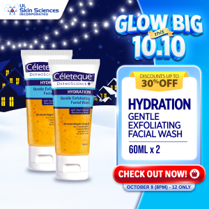 Céleteque® DermoScience™ Hydration Gentle Exfoliating Facial Wash 60mL x 2