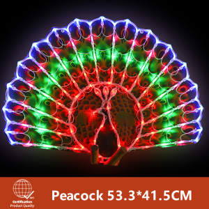 Christmas Lights Lanterns Light Outdoor Peacock with Lights LED Lantern Flower Design Christmas Tree Decoration Ornaments Star Luminous Photo