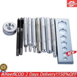 Professional 11-Piece Die Punch Snap Kit for Leather and Metal Crafting Includes Heavy-Duty Punch Tools