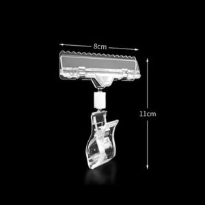 Transparent Plastic Shelf Clamp Display Stand Merchandise Sign Price Label Tag Advertising Clips