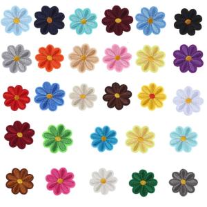 28Pcs Flower Iron on Patches Embroidered Flower Applique Sew on Repair Patches Applique for Kid Clothing Jackets Bag Hat