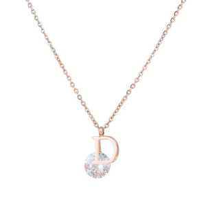 [ Bayar Ditempat ] Kalung Titanium Wanita Anti Karat / Kalung Titanium Wanita Asli Ori Import / Kalung Wanita Korea Model Baru / Kalung Huruf D