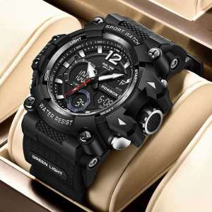 LIGE x FOXBOX series Men Watches Sports Waterproof Chronograph Quartz Stainless Steel Business Wristwatch for Man +
