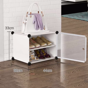 SaveMall Rak Sepatu Plastik Rak Sepatu Tertutup Rak Sepatu Anti Debu Shoe Rack Shoe Storage Boxes Kotak Sepatu Portable 8 Susun