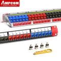 AMPCOM Patch Panel, 24 Port Patch Panel Pass Through, RJ45 Unshielded Thru Coupler Patch Panel with Backplane, Rack Mount 1U, 19", CAT6/CAT5E UTP Module. 
