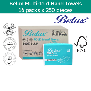 Belux Paper M-Fold Paper Towels/Hand Towels/Kitchen Towels – 16 x 250 Sheets | Office & Home Washroom Tissue (2020M)