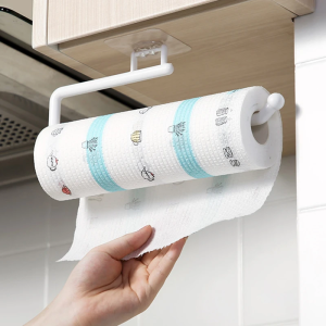 Wall Mounted Towel Storage Rack Kitchen Bathroom Paper Towel Rack No Punch Roll Tissue Holder