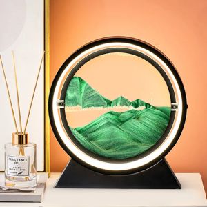 3D Led Bedside Table Lamp Office Desktop Hourglass Art Light Creative Desk Night Light Moving Sand Art Light Decorative Night Lights Hourglass Stand Timer for Home Decor Birthday Gift