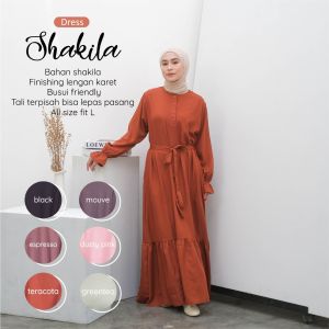 Homey Dress Shilla - Gamis Baju Kondangan Wanita Dewasa Bahan Shakila Premium